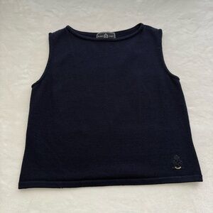 St. John Sport by Marie Gray Vintage Dark Navy Blue Knit Tank Top Size Large